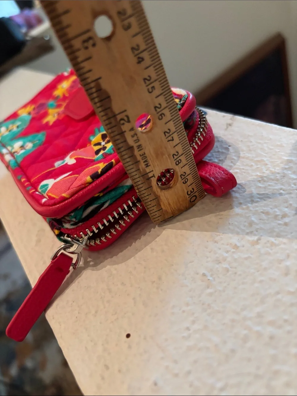 Vera Bradley Quilted Floral Wristlet in Hot Pink & Yellow